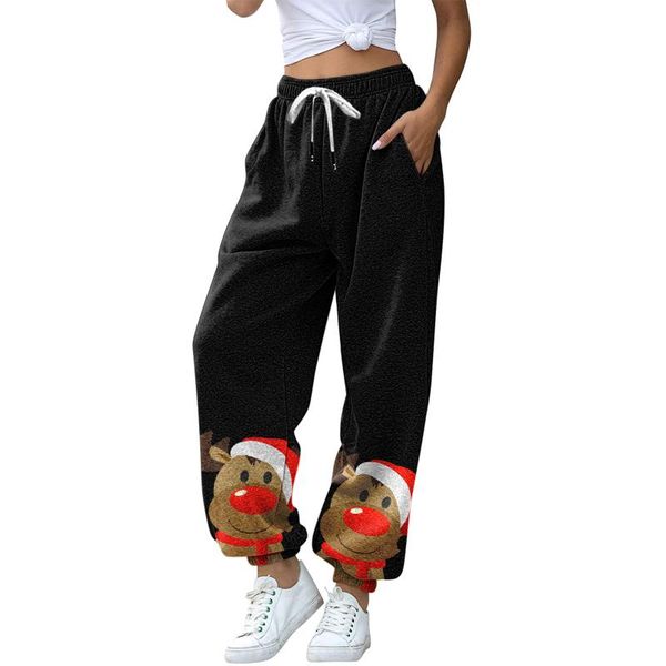 women's pants & capris sweatshirt female loose christmas trendy printed elastic waist color block street womens jogger with pockets fal, Black;white
women's pants & capris sweatshirt female loose christmas trendy printed elastic waist color block street womens jogger with pockets fal, Black;white
