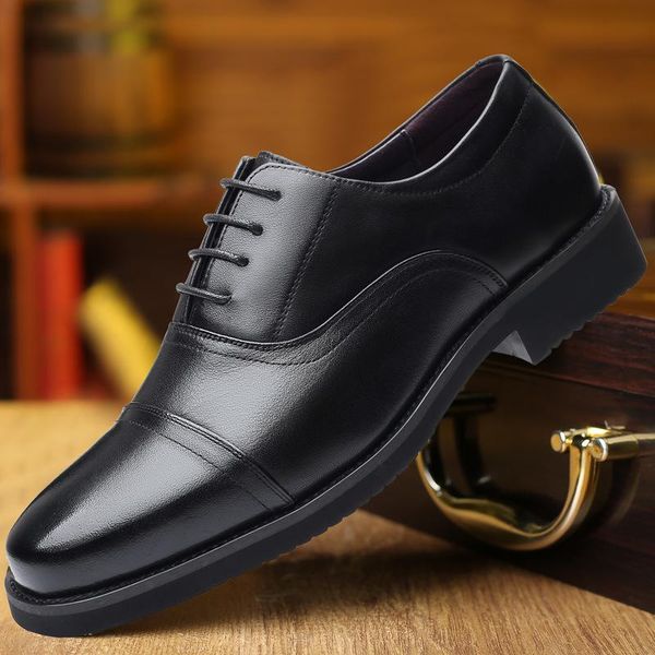 dress shoes 2021 first layer cowhide three-joint men's leather classic business breathable single men, Black
dress shoes 2021 first layer cowhide three-joint men's leather classic business breathable single men, Black