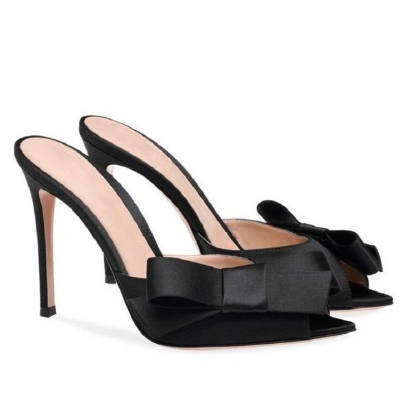 slippers summer pointed bow satin high-heeled sandals all-match banquet dress fashion daily large size female, Black
slippers summer pointed bow satin high-heeled sandals all-match banquet dress fashion daily large size female, Black