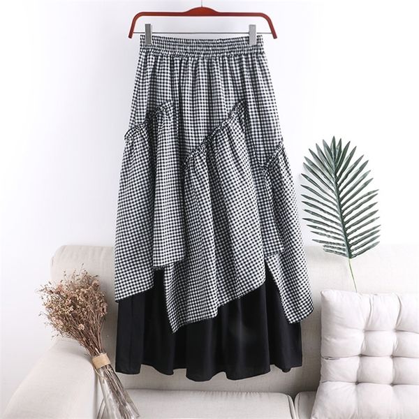 grid irregular patchwork skirt cotton linen show thin summer skirt women fashion female plaid skirt vintage a-line gray 210311, Black
grid irregular patchwork skirt cotton linen show thin summer skirt women fashion female plaid skirt vintage a-line gray 210311, Black
