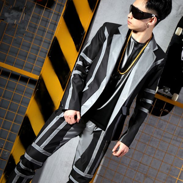 (jacket+pants) fluorescent grey male suits tide mens singer bar nightclub reflection of light coat costume hip hop stage outfit, Black;red
(jacket+pants) fluorescent grey male suits tide mens singer bar nightclub reflection of light coat costume hip hop stage outfit, Black;red