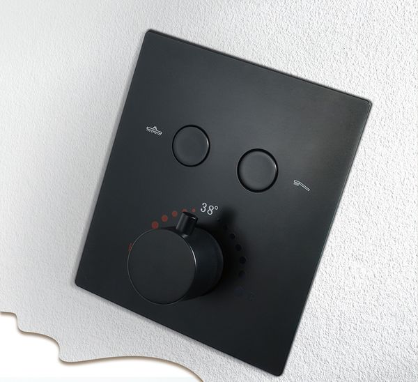 modern brass black finish 2 function in wall square shower diverter valve embeded box conceal thermostatic mixer
modern brass black finish 2 function in wall square shower diverter valve embeded box conceal thermostatic mixer