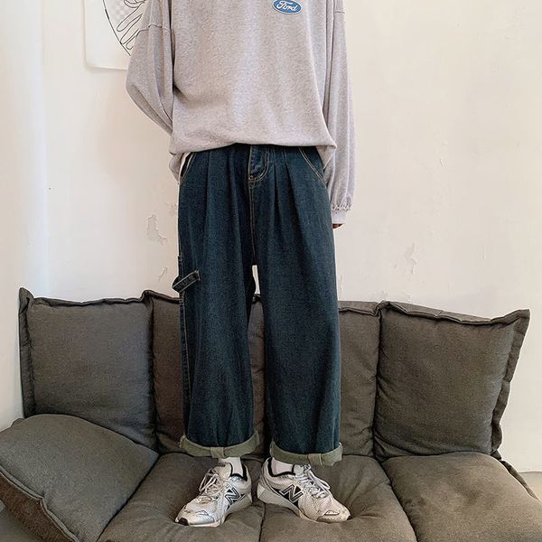 2021 new korean wide-leg men's fashion casual retro harajuku jeans men streetwear loose hip-hop straight denim pants mens s-3xl rnku, Blue
2021 new korean wide-leg men's fashion casual retro harajuku jeans men streetwear loose hip-hop straight denim pants mens s-3xl rnku, Blue