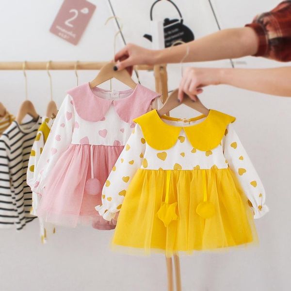 the new spring girls'princess dress korean version long-sleeved love print children's dress net a26, Red;yellow
the new spring girls'princess dress korean version long-sleeved love print children's dress net a26, Red;yellow