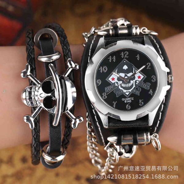 designer watch brand table luxury es hip hop punk wind band chain skull men's personalized fashion domestic, Slivery;brown
designer watch brand table luxury es hip hop punk wind band chain skull men's personalized fashion domestic, Slivery;brown