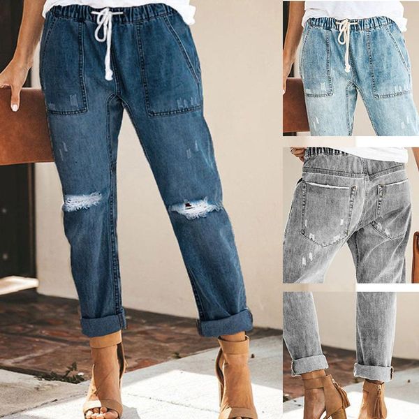 women's jeans women ripped denim trousers leisure street korean style mid-length straight-leg pants casual, Blue
women's jeans women ripped denim trousers leisure street korean style mid-length straight-leg pants casual, Blue