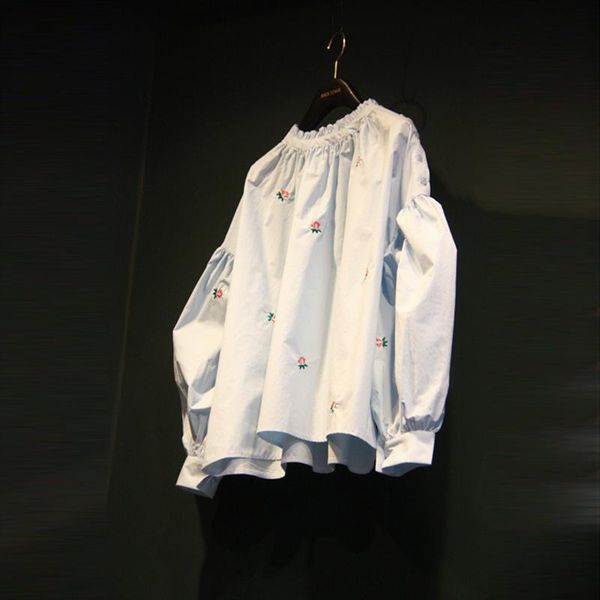 women's blouses & shirts shirtwaist south korea 2021 embroidered lantern sleeve doll blouse relaxed casual versatile, White
women's blouses & shirts shirtwaist south korea 2021 embroidered lantern sleeve doll blouse relaxed casual versatile, White