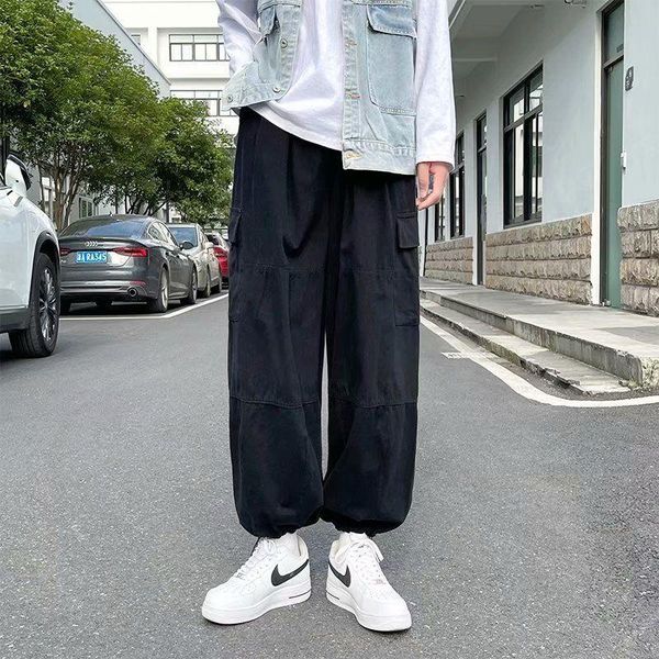 men's pants guochao work clothes lantern loose fashion high street ins straight japanese drawstring retro leisure, Black
men's pants guochao work clothes lantern loose fashion high street ins straight japanese drawstring retro leisure, Black