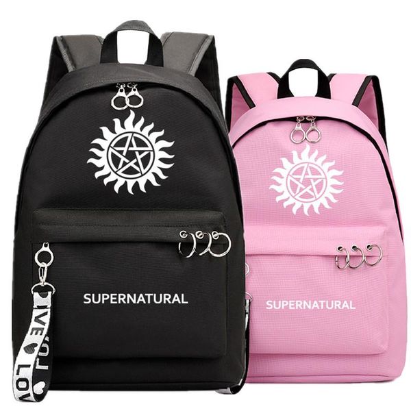 backpack spn supernatural evil fans school book bags mochila travel bag lapribbon ring circle boy girls pink black
backpack spn supernatural evil fans school book bags mochila travel bag lapribbon ring circle boy girls pink black