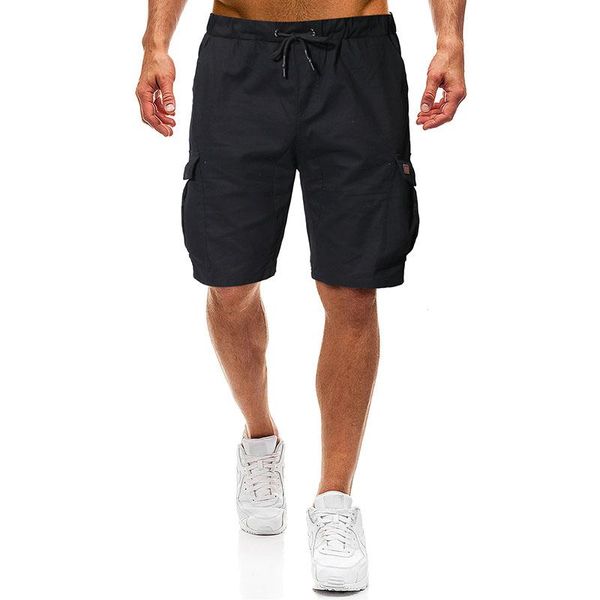 2021 new men's casual shorts men's black khaki loose shorts jogger street short s-2xl, White;black