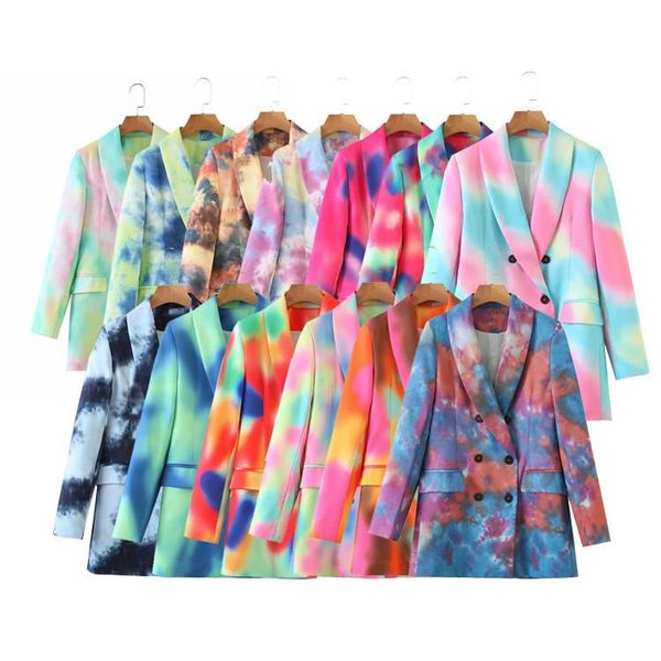 women's suits & blazers streetwear women fashion tie-dye blazer jacket double breasted print suit loose ladies harajuku coat, White;black
women's suits & blazers streetwear women fashion tie-dye blazer jacket double breasted print suit loose ladies harajuku coat, White;black