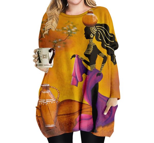 Spring and Autumn Cartoon Character Pattern Long Pocket T-shirt Plus Size Female Element Round Neck Dress, Black;gray
Spring and Autumn Cartoon Character Pattern Long Pocket T-shirt Plus Size Female Element Round Neck Dress, Black;gray