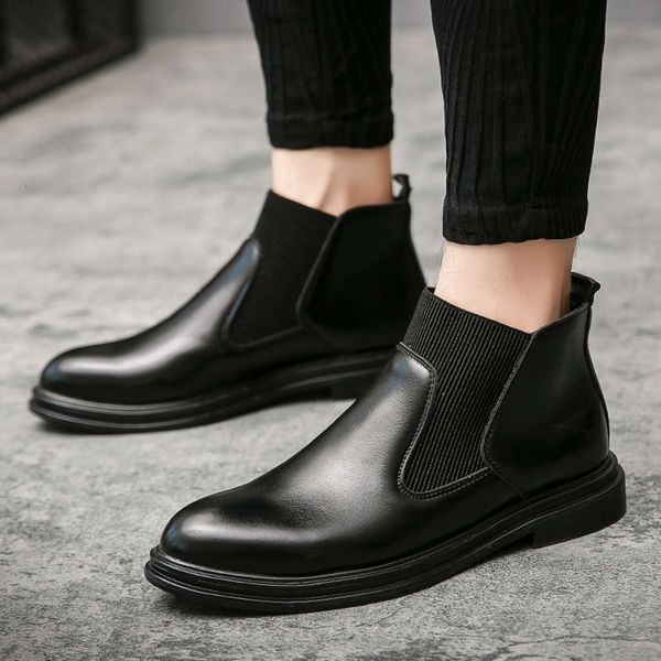 korean fashion hair salon pointed short barber middle men's martin boots high leather shoes, White;red
korean fashion hair salon pointed short barber middle men's martin boots high leather shoes, White;red