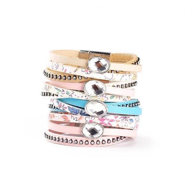 charm bracelets fashion pu leather with rhinestone crystal beads magnetic clasp women wrap bangle bracelet, Golden;silver
charm bracelets fashion pu leather with rhinestone crystal beads magnetic clasp women wrap bangle bracelet, Golden;silver