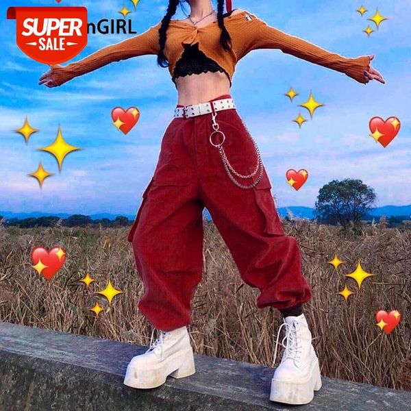 heyoungirl autumn vintage red corduroy pants skinny pocket high waist long trousers ladies with chain fashion hip hip sweatpants #ri6y, Black;white 
heyoungirl autumn vintage red corduroy pants skinny pocket high waist long trousers ladies with chain fashion hip hip sweatpants #ri6y, Black;white