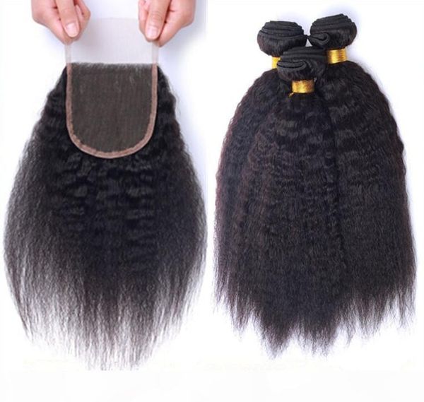 kinky straight malaysian human hair wefs with 4*4 lace closure part coarse yaki 3pcs hair bundles with closure italian yaki 4pcs lot, Black
kinky straight malaysian human hair wefs with 4*4 lace closure part coarse yaki 3pcs hair bundles with closure italian yaki 4pcs lot, Black