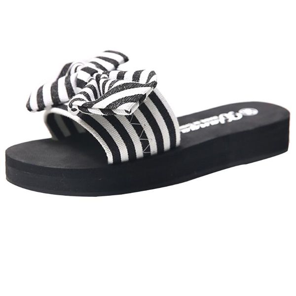 slippers shoes women striped bow summer open toe platform wedge beach outside walk, Black
slippers shoes women striped bow summer open toe platform wedge beach outside walk, Black