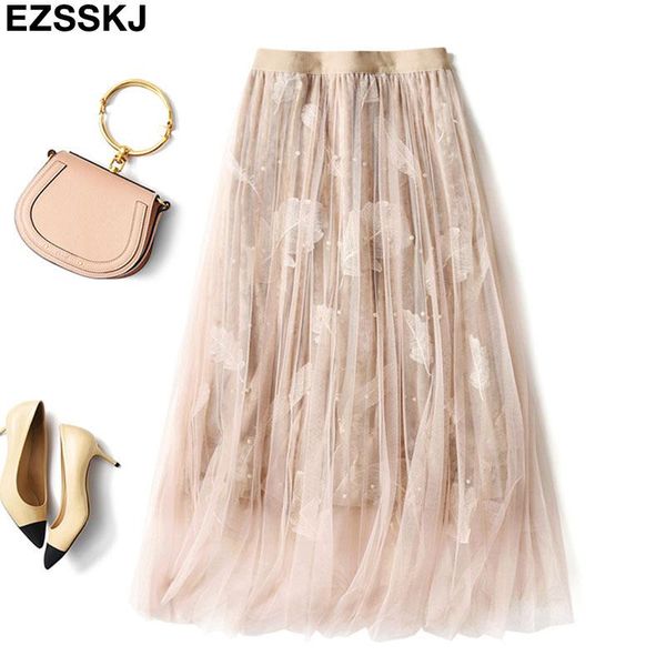 skirts skirt elegant pear feather embroidery multi-layer mesh pleated women tutu a-line midi long female, Black
skirts skirt elegant pear feather embroidery multi-layer mesh pleated women tutu a-line midi long female, Black