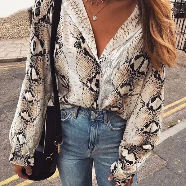 women's blouses & shirts aecu 2021 autumn women snake print blouse long sleeves turn-down collar snakeskin high street fall fashion, White
women's blouses & shirts aecu 2021 autumn women snake print blouse long sleeves turn-down collar snakeskin high street fall fashion, White