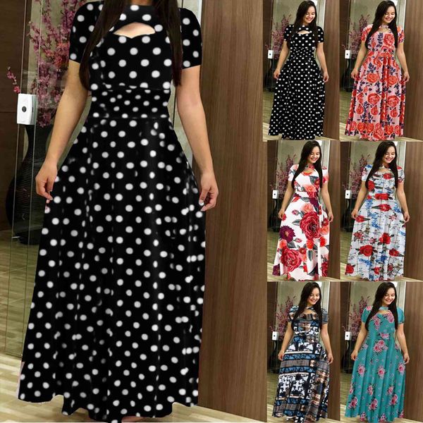 summer fashion comfy women dress hollow out printing short sleeve ladies floor length vestidos mujer verano, Black;gray
summer fashion comfy women dress hollow out printing short sleeve ladies floor length vestidos mujer verano, Black;gray