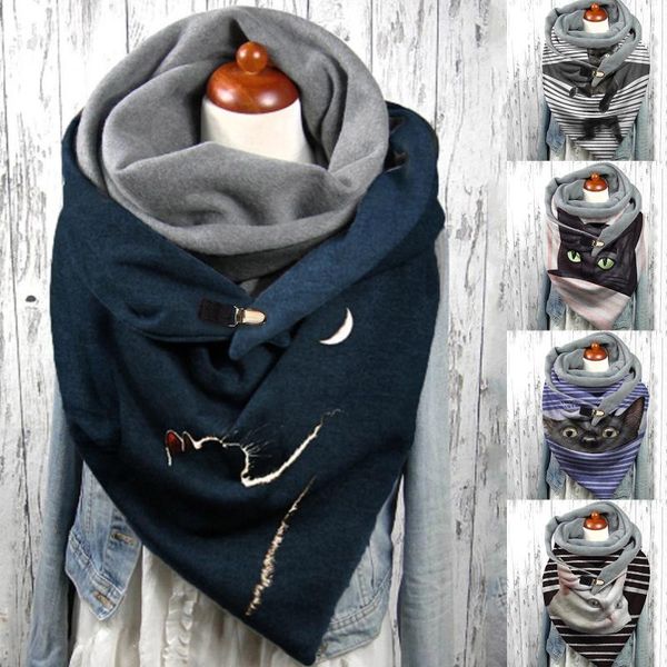 scarves luxury women scarf for winter with black cat printing button soft wrap fashion casual warm ladies shawls foulard femme, Blue;gray
scarves luxury women scarf for winter with black cat printing button soft wrap fashion casual warm ladies shawls foulard femme, Blue;gray