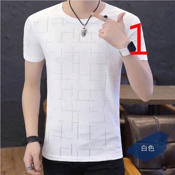 new short-sleeved t-shirt korean men's cotton trend round neck slim half-sleeved shirt handsome gas shirt men's thin 210317, White;black
new short-sleeved t-shirt korean men's cotton trend round neck slim half-sleeved shirt handsome gas shirt men's thin 210317, White;black