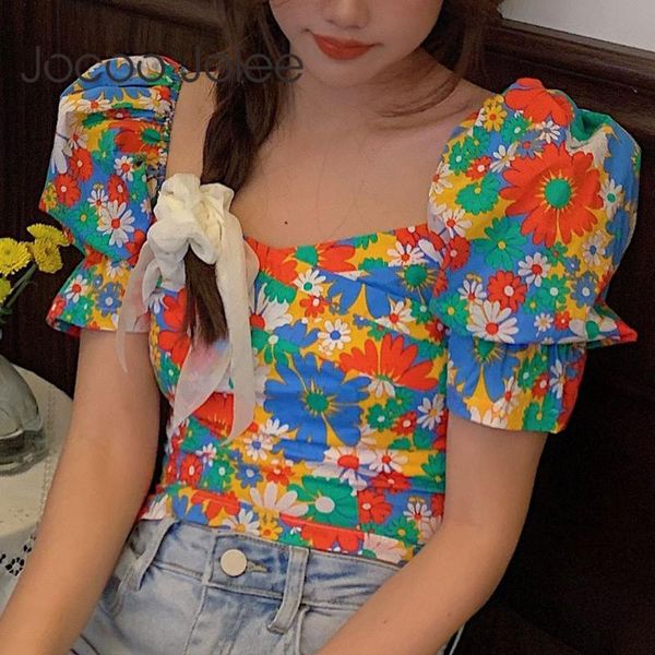 women's blouses & shirts women y2k floral print skinny elegant puff sleeve square collar backless pleated t korean harajuku chiffon blo, White 
women's blouses & shirts women y2k floral print skinny elegant puff sleeve square collar backless pleated t korean harajuku chiffon blo, White