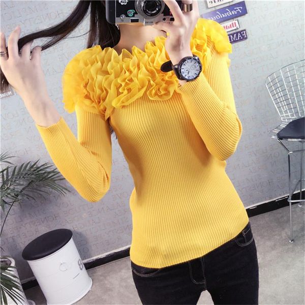 women's sweaters autumn fashion knitted sweater 2021 korean slim slash neck wild lace flowers pullover elegant, White;black
women's sweaters autumn fashion knitted sweater 2021 korean slim slash neck wild lace flowers pullover elegant, White;black