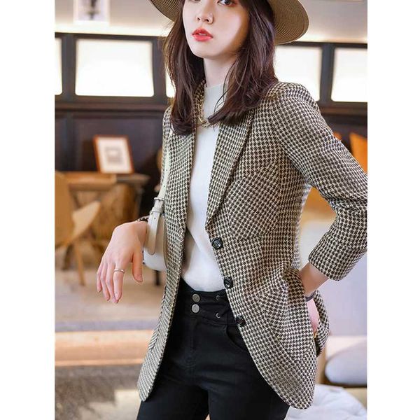 women's suits & blazers plaid suit jacket women autumn 2021 korean style british elegant slim temperament, White;black
women's suits & blazers plaid suit jacket women autumn 2021 korean style british elegant slim temperament, White;black