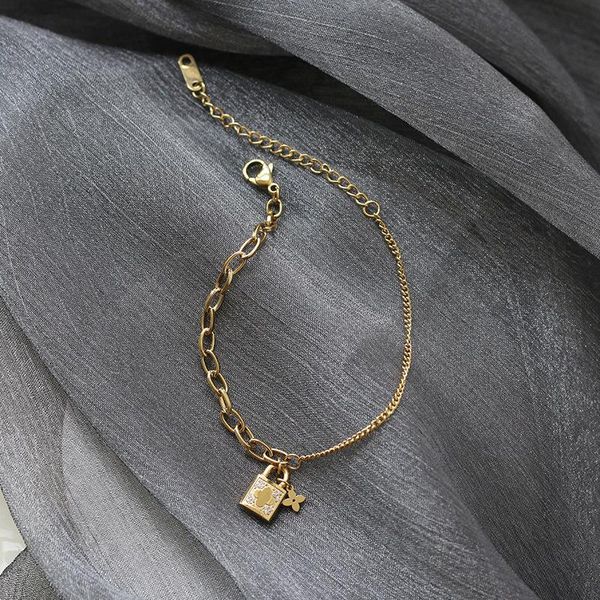 link, chain european and american crystal lock pendant jewelry bracelet woman luxury classic stainless steel gold lucky, Black
link, chain european and american crystal lock pendant jewelry bracelet woman luxury classic stainless steel gold lucky, Black