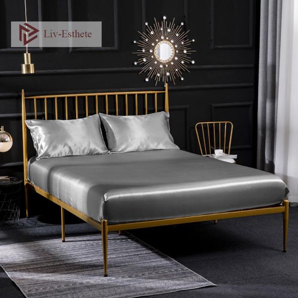 liv-esthete luxury 100% satin silk gray fitted sheet with elastic band silky mattress cover twin queen king flat sheet 1pcs
liv-esthete luxury 100% satin silk gray fitted sheet with elastic band silky mattress cover twin queen king flat sheet 1pcs
