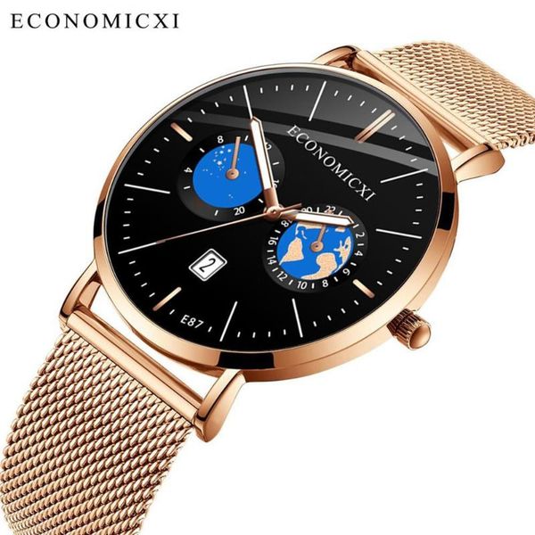 wristwatches economicxi watch men stainless steel with calendar small dial men's male clock quartz wrist relogio masculino, Slivery;brown
wristwatches economicxi watch men stainless steel with calendar small dial men's male clock quartz wrist relogio masculino, Slivery;brown