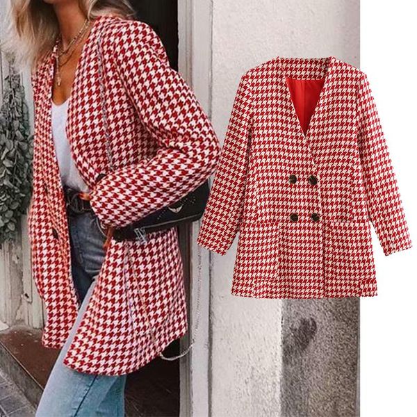 fashion autumn women plaid casual jackets work office lady suit slim double breasted business female coat talever, Black;brown
fashion autumn women plaid casual jackets work office lady suit slim double breasted business female coat talever, Black;brown