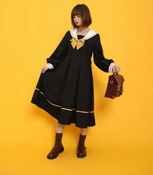 casual dresses navy collar jk uniform sailor japanese loose school style long sleeve mid-length dress, Black;gray
casual dresses navy collar jk uniform sailor japanese loose school style long sleeve mid-length dress, Black;gray