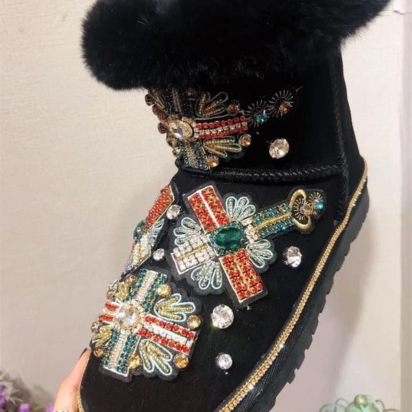 boots 2021 diy women's winter casual fashion rhinestone diamond snow fur warm, Black
boots 2021 diy women's winter casual fashion rhinestone diamond snow fur warm, Black