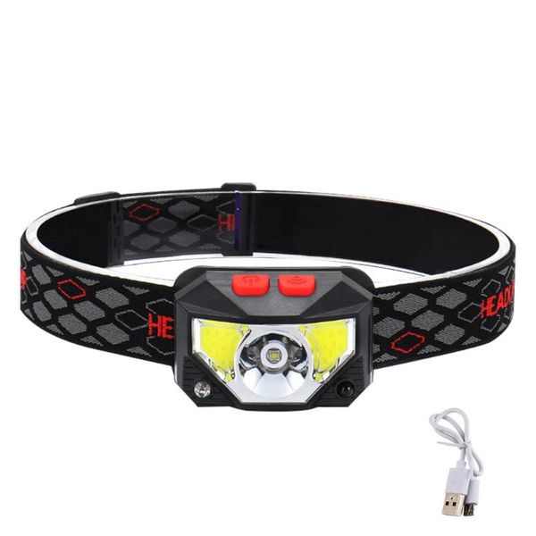 headlamps usb rechargeable night fishing led lights hiking handswaterproof head torch multifunctional elastic band warning sensor