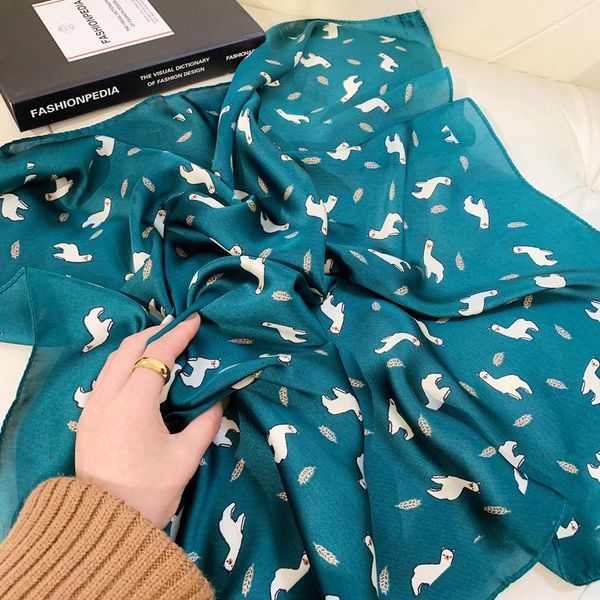 scarves fashion sheep print scarf women 2021 hijab square silk neckerchief soft bandana female neck winter shawl, Blue;gray
scarves fashion sheep print scarf women 2021 hijab square silk neckerchief soft bandana female neck winter shawl, Blue;gray