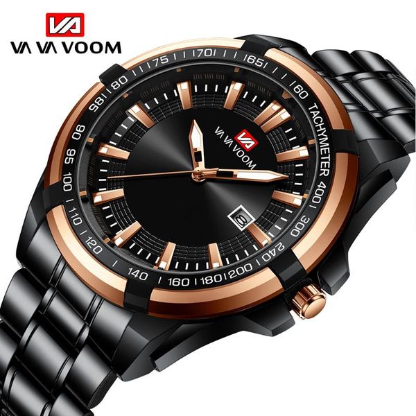 wristwatches vava voom men's watch black dial stainless steel band date mens business male watches waterproof luxuries wrist for men, Slivery;brown 
wristwatches vava voom men's watch black dial stainless steel band date mens business male watches waterproof luxuries wrist for men, Slivery;brown