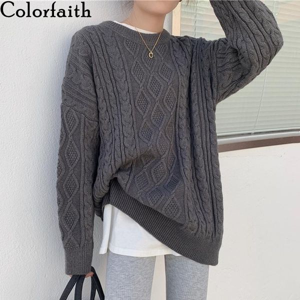 women's sweaters colorfaith 2021 autumn winter warm pullovers minimalist korean oversize vintage solid pink lady sw165, White;black
women's sweaters colorfaith 2021 autumn winter warm pullovers minimalist korean oversize vintage solid pink lady sw165, White;black