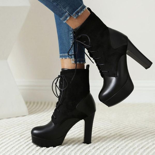 boots ribetrini ladies platform high heels women's fashion trendy elegant office patchwork party autumn goth women shoes, Black
boots ribetrini ladies platform high heels women's fashion trendy elegant office patchwork party autumn goth women shoes, Black