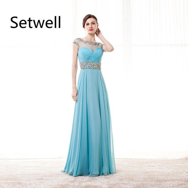 party dresses setwell prom 2021 crystal beading illusion neckline backless formal evening gowns floor length chiffon dress, White;black
party dresses setwell prom 2021 crystal beading illusion neckline backless formal evening gowns floor length chiffon dress, White;black