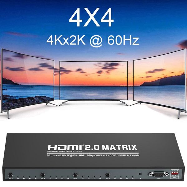 audio cables & connectors 4k 60hz 2.0 4x4 matrix switch splitter 4 in out 1080p video converter rs232 edid 3d hdr yuv 4:4:4 hdcp dvd pc
audio cables & connectors 4k 60hz 2.0 4x4 matrix switch splitter 4 in out 1080p video converter rs232 edid 3d hdr yuv 4:4:4 hdcp dvd pc