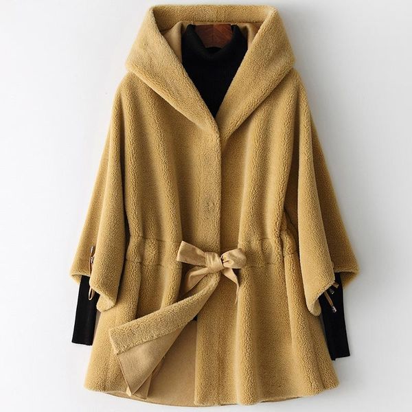 women's fur & faux winter fashion real wool cape coats for women long loose style jacket yellow natural hooded overcoat female luxury, Black
women's fur & faux winter fashion real wool cape coats for women long loose style jacket yellow natural hooded overcoat female luxury, Black
