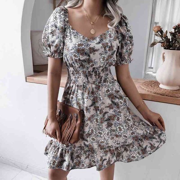 casual dresses summer v neck puff sleeve women floral print square collar a-line waist elastic mini party vestidos 1rzx, Black;gray
casual dresses summer v neck puff sleeve women floral print square collar a-line waist elastic mini party vestidos 1rzx, Black;gray