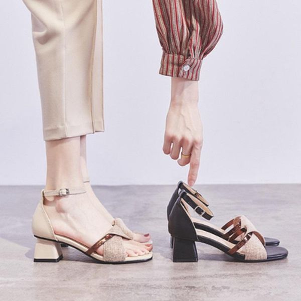 dress shoes women's sandals 2021 summer open toe versatile high heels thick with a word korean ladies, Black
dress shoes women's sandals 2021 summer open toe versatile high heels thick with a word korean ladies, Black