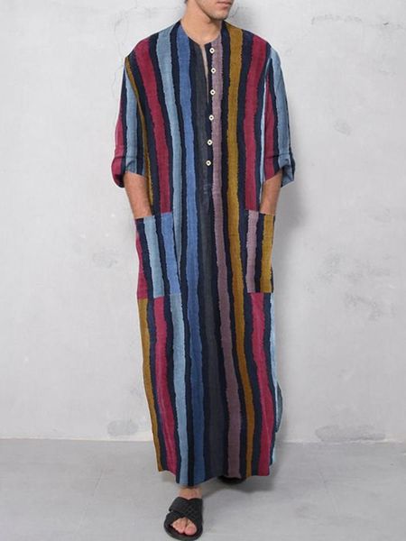 ethnic clothing 2021 autumn middle east men's long-sleeved arab striped printed shirt muslim robe, Red
ethnic clothing 2021 autumn middle east men's long-sleeved arab striped printed shirt muslim robe, Red