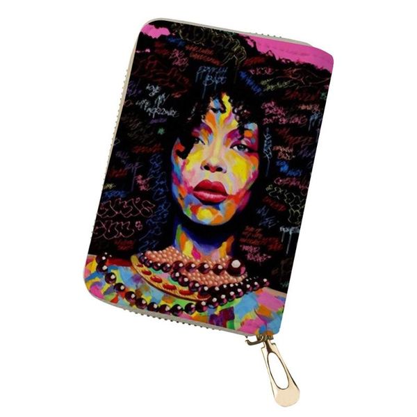 card holders haoyun travel wallet case coin purse african girls prints women pu leather id cover mini business holder for ladies, Brown;gray
card holders haoyun travel wallet case coin purse african girls prints women pu leather id cover mini business holder for ladies, Brown;gray