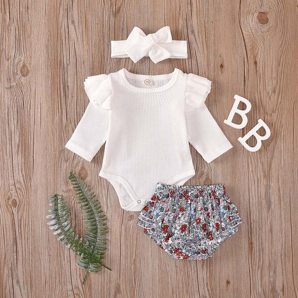 clothing sets toddler baby girl outfits ribbed romper floral shorts headband three-piece suit born girls clothes, White
clothing sets toddler baby girl outfits ribbed romper floral shorts headband three-piece suit born girls clothes, White