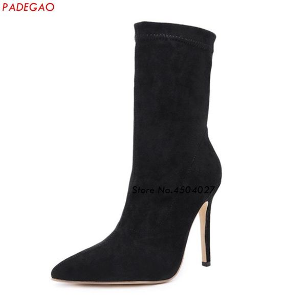 boots arrival women high heel ankle pointy toe slip on thin black shoes 
boots arrival women high heel ankle pointy toe slip on thin black shoes