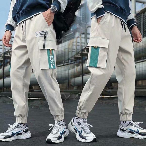 men's pants cargo harem mens side pockets autumn and spring fashion brand ins hip hop ribbons casual male joggers streetwear trousers, Black
men's pants cargo harem mens side pockets autumn and spring fashion brand ins hip hop ribbons casual male joggers streetwear trousers, Black